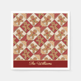 Guardanapo De Papel Cute Gingerbread Man Patchwork Pattern Style