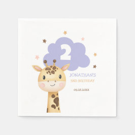 Guardanapo De Papel Cute Giraffe Safari Animal Kids Birthday