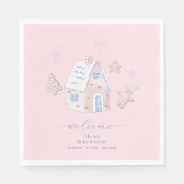 Guardanapo De Papel Cute Girl Gingerbread Village Baby Shower Welcome