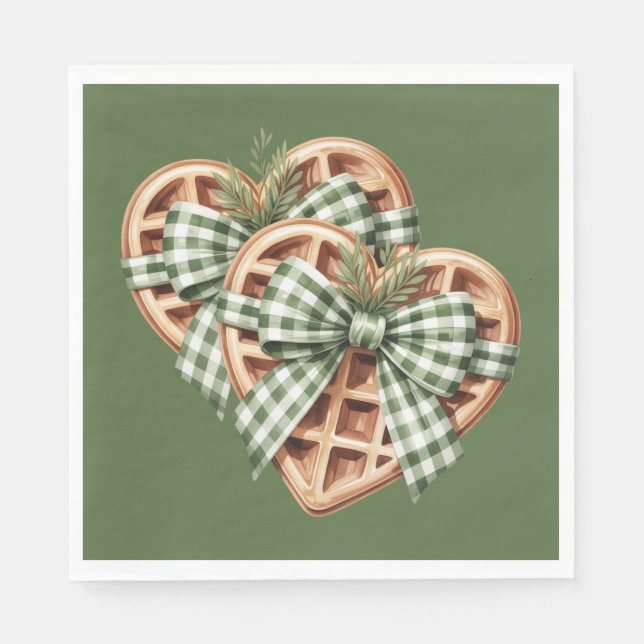 GUARDANAPO DE PAPEL CUTE GREEN HOLIDAY CHRISTMAS PLAID THEME (Frente)