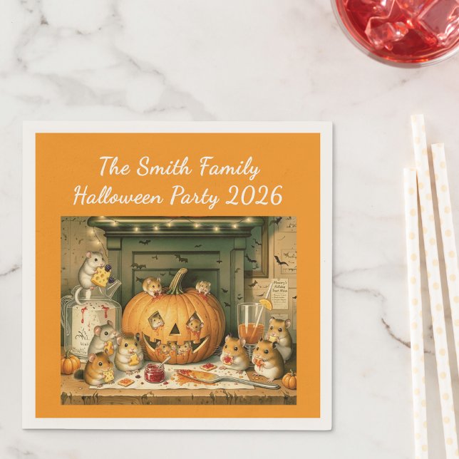 Guardanapo De Papel Cute Halloween Hamster Snack Party (Criador carregado)
