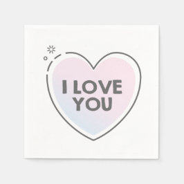 Guardanapo De Papel Cute heart and "i love you" text