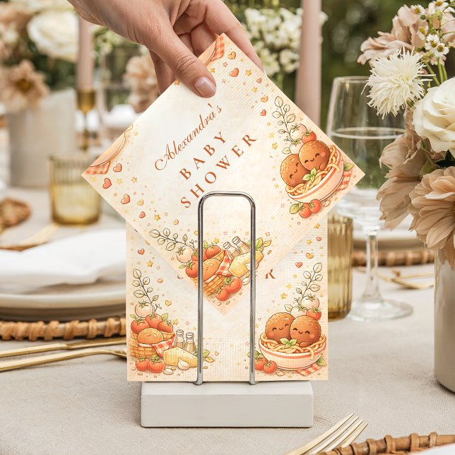 Guardanapo De Papel Cute Illustrated Little Meatball Baby Shower (Criador carregado)