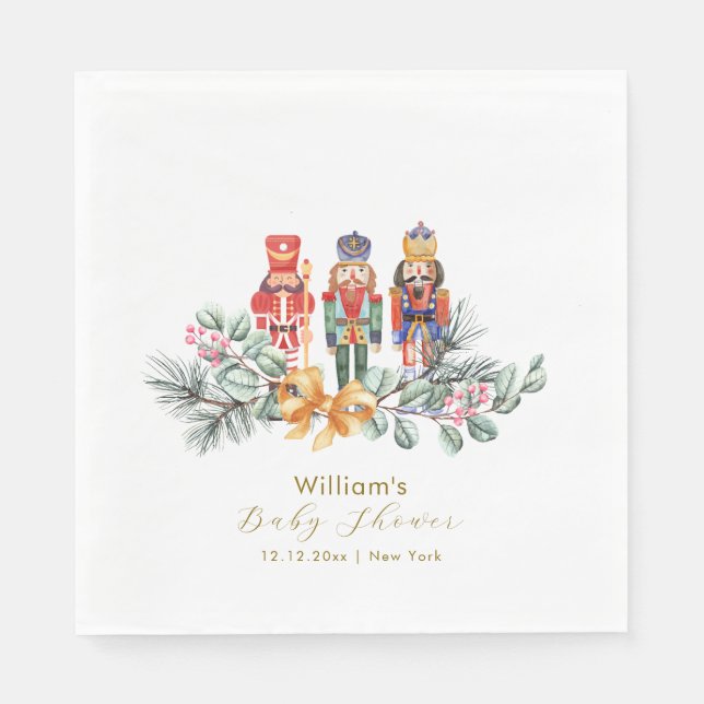 Guardanapo De Papel Cute It's Cold Outside Nutcracker Baby Shower  (Frente)