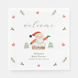 Guardanapo De Papel Cute It's Cold Outside Santa Baby Shower Welcome 
