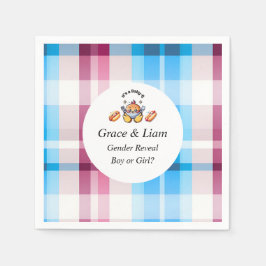 Guardanapo De Papel Cute Kawaii Baby-Q Gender Reveal Party