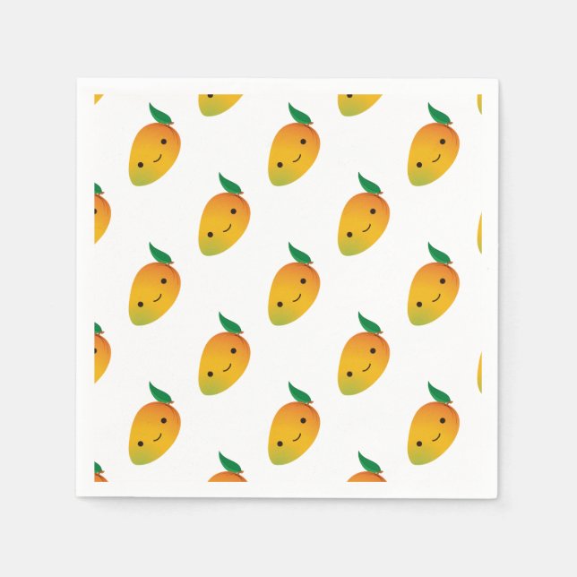 Guardanapo De Papel Cute Kawaii sorrindo Mango (Frente)
