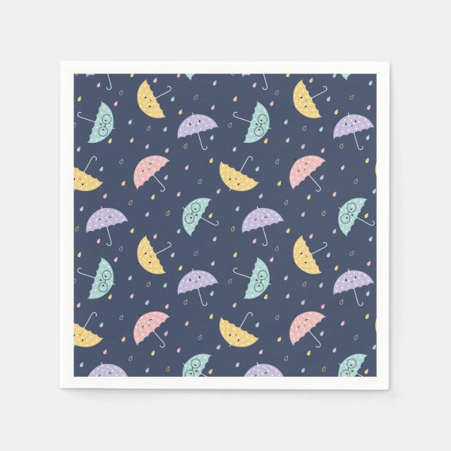 Guardanapo De Papel Cute Kawaii Umbrella Patterno Napkins (Frente)