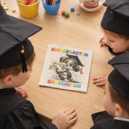 Guardanapo De Papel Cute Kindergarten Graduation Puppy Illustration