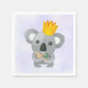 Guardanapo De Papel Cute Koala em uma Coroa Ouro