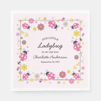 Guardanapo De Papel Cute Ladybug Pink Girl Baby Shower