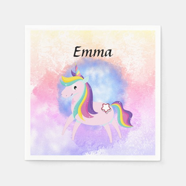 Guardanapo De Papel Cute little unicorn  (Frente)