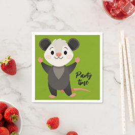 Guardanapo De Papel Cute Opossum “Party Time”