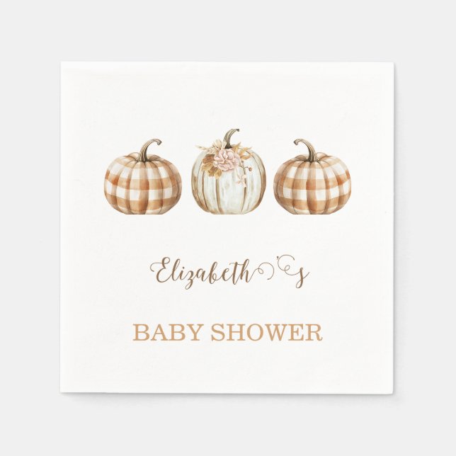 Guardanapo De Papel Cute Orange Little Pumpkin Baby Shower  (Frente)