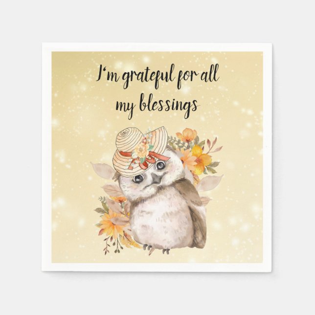 Guardanapo De Papel Cute owl Farmhouse romantic wallpaper (Frente)