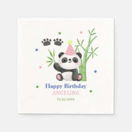 Guardanapo De Papel Cute Panda Bear Bamboo Birthday 