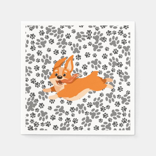 Guardanapo De Papel Cute Pembroke Welsh Corgi (Frente)