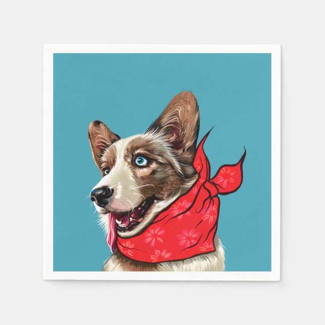 Guardanapo De Papel Cute Pembroke Welsh Corgi (Frente)