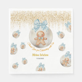 Guardanapo De Papel Cute Pink Gingerbread boy in Christmas Bauble