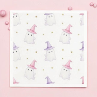 Guardanapo De Papel Cute Pink Halloween Ghost Trick or Treat
