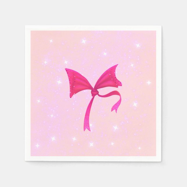 Guardanapo De Papel Cute Pink Princess Birthday Paper Napkin (Frente)