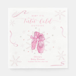 Guardanapo De Papel Cute Pink Snowflake Ballerina Girl Baby Shower 