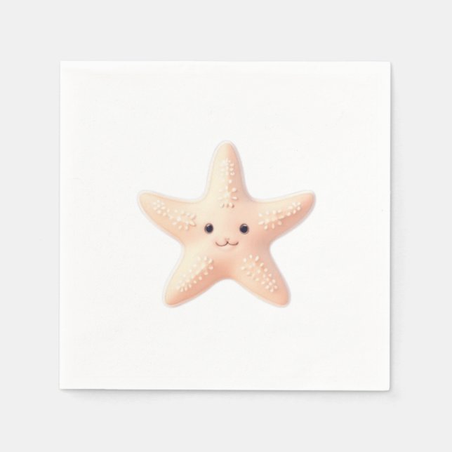 Guardanapo De Papel Cute Pink Starfish (Frente)