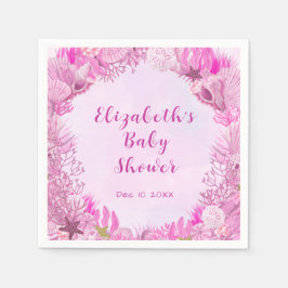 Guardanapo De Papel Cute Pink Under the Sea Girl Baby Shower