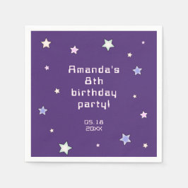 Guardanapo De Papel Cute Retro Pastel Stars Light Pink Kids Birthday 