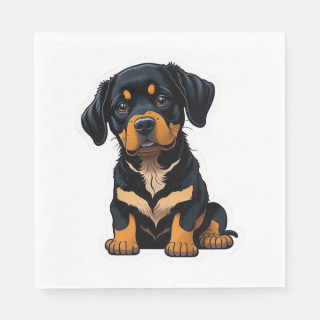 Guardanapo De Papel Cute Rottweiler - Presentes para Proprietários de  (Frente)