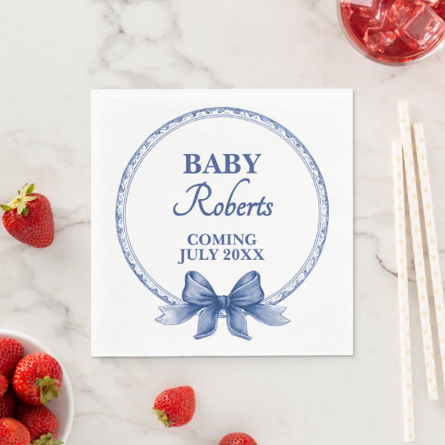 Guardanapo De Papel Cute Royal Blue Boy Baby Shower (Insitu)