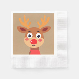 Guardanapo De Papel Cute Rudolph Papel De Névoa Vermelha