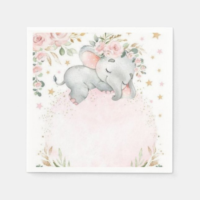 Guardanapo De Papel Cute Safari Animals First Birthday  Decor (Frente)