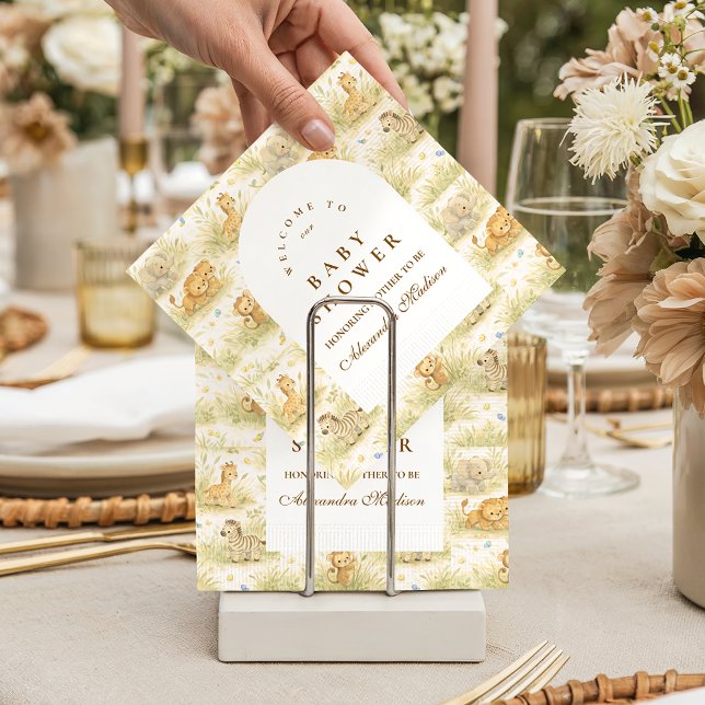 Guardanapo De Papel Cute Safari Baby Animals Storybook Jungle Baby Sho (Criador carregado)