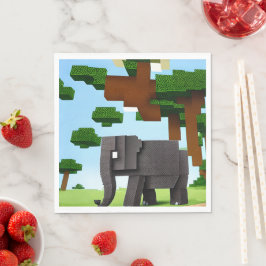 Guardanapo De Papel Cute Safari Elephant Pixel Art
