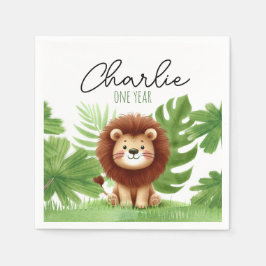 Guardanapo De Papel Cute Safari Lion Birthday