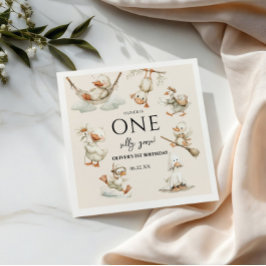 Guardanapo De Papel cute Silly Goose ,One Silly Goose 1st Party
