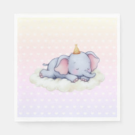 Guardanapo De Papel Cute Sleeping Elephant Baby Shower Paper Napkins