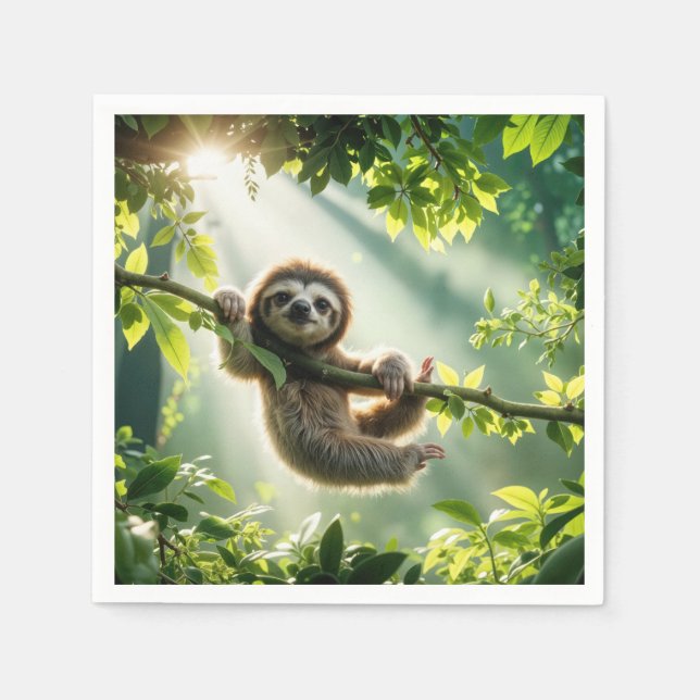 Guardanapo De Papel Cute Sloth In Sunbeams (Frente)