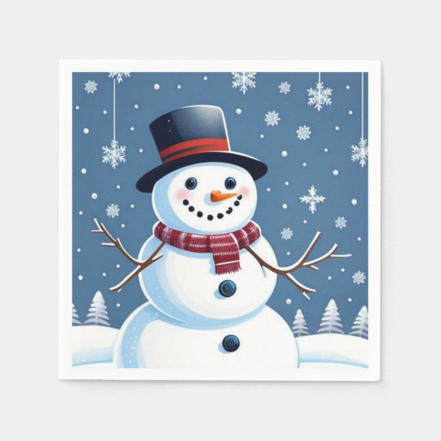 Guardanapo De Papel Cute Snowman (Frente)