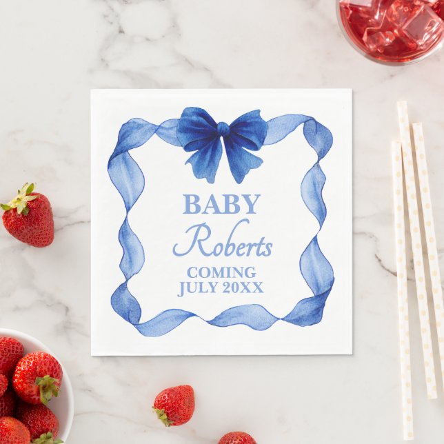 Guardanapo De Papel Cute Soft Blue Boy Baby Shower (Insitu)