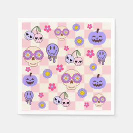 Guardanapo De Papel Cute Spooky Vibes Groovy Ghost Halloween