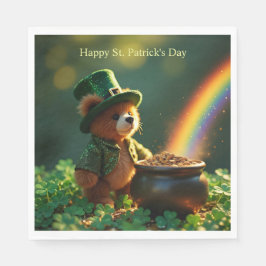 Guardanapo De Papel Cute St. Patrick’s Day Teddy Bear