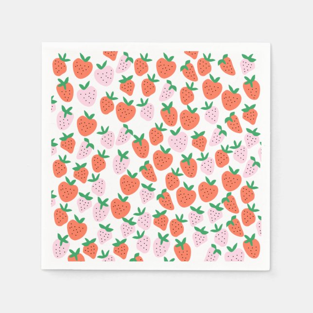 Guardanapo De Papel Cute Strawberries Paper Napkins (Frente)