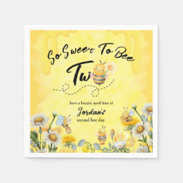 Guardanapo De Papel Cute Sweet To Bee Two Wildflower 1st birthday