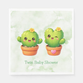 Guardanapo De Papel Cute Twin Cactus Baby Shower