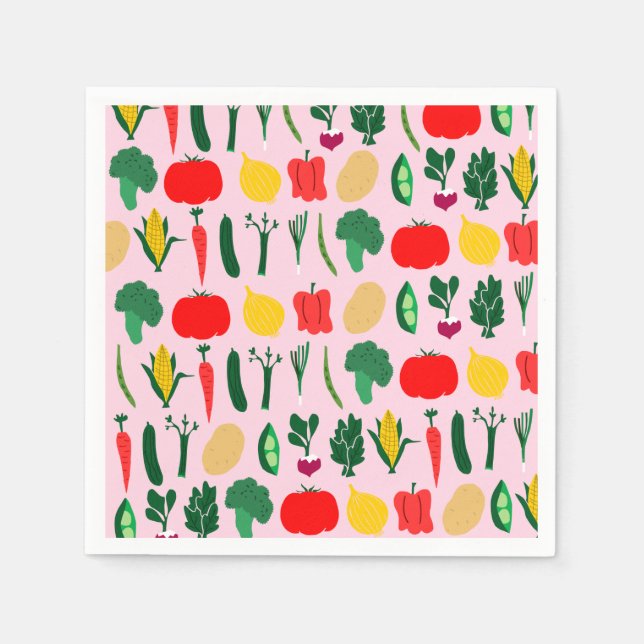 Guardanapo De Papel Cute Vegetables Paper Napkins (Frente)