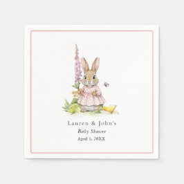 Guardanapo De Papel Cute vintage Bunny Baby girl Shower 