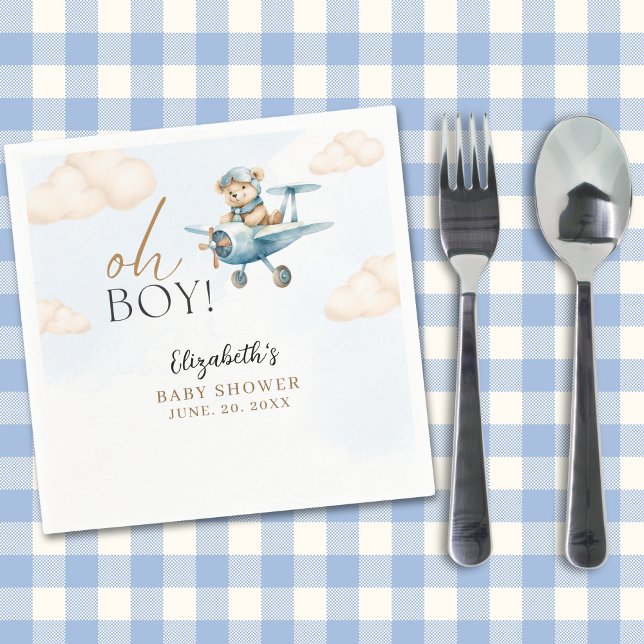 Guardanapo De Papel Cute Watercolor Bear Baby Shower party (Criador carregado)