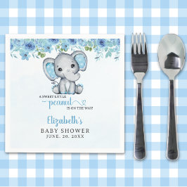Guardanapo De Papel Cute Watercolor Blue Elephant Baby shower Boy